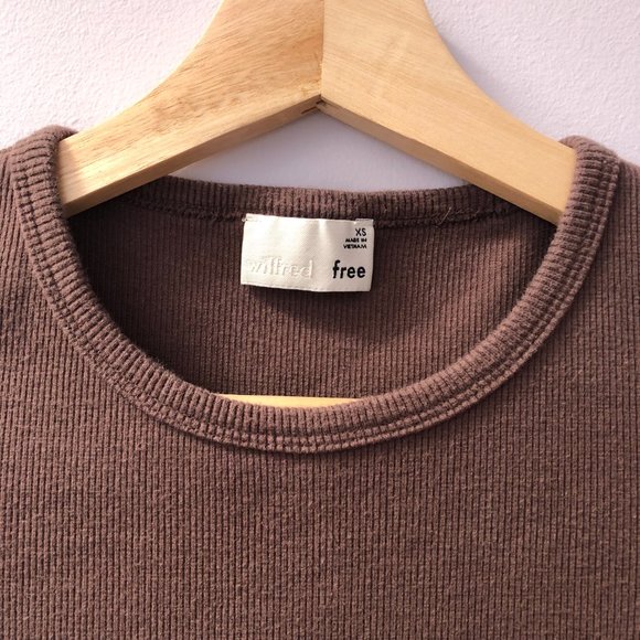 Aritzia Wilfred Free mocha go-to t-shirt dress (XS) - Picture 3 of 4